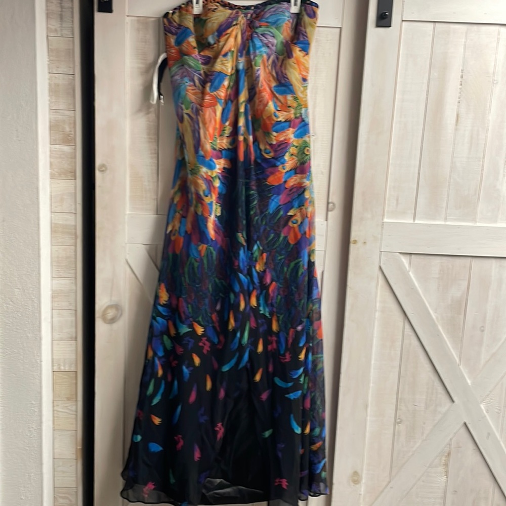 Formal peacock print gown